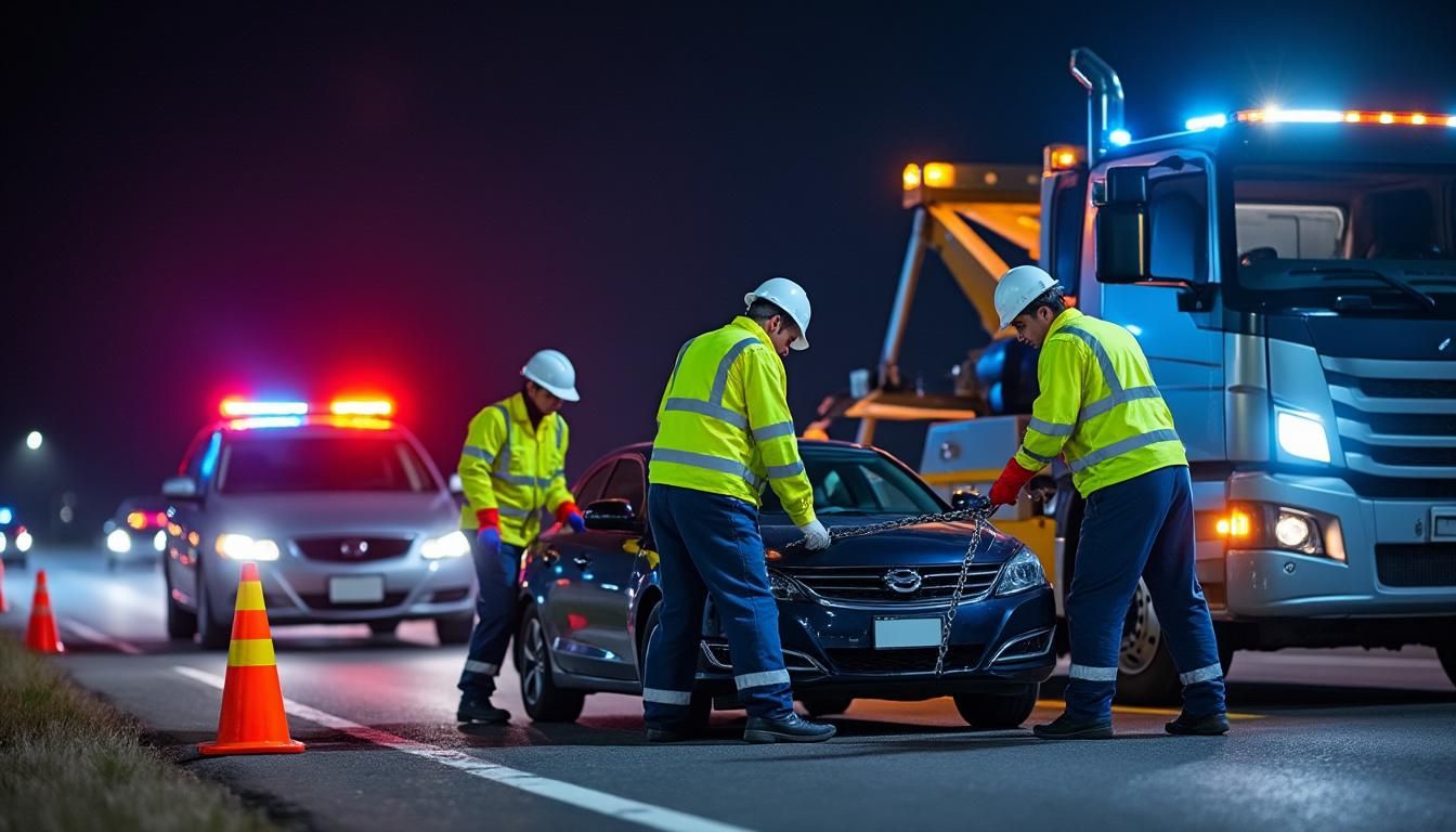 découvrez tout sur le remorquage de voiture la nuit : conseils de sécurité, délais d'intervention, et informations sur les majorations tarifaires.