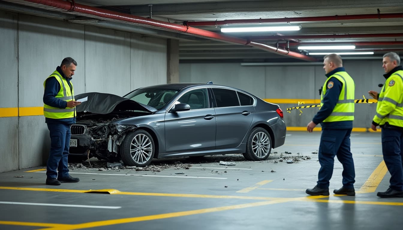 découvrez les étapes essentielles pour sécuriser efficacement une zone avec un véhicule accidenté dans un parking et assurer la sécurité de tous.